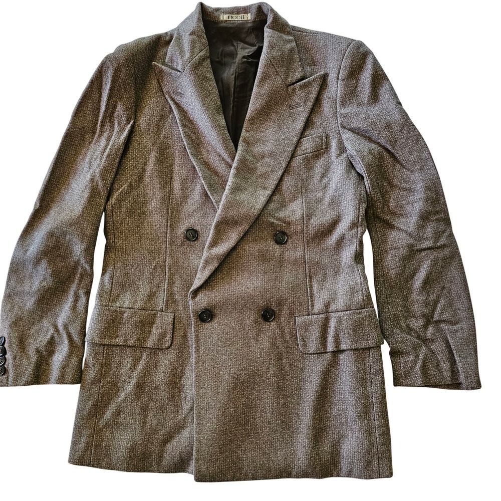 Monsieur Nicole Mitsuhiro Matsuda Brown Double Breasted Peak Lapel Blazer
